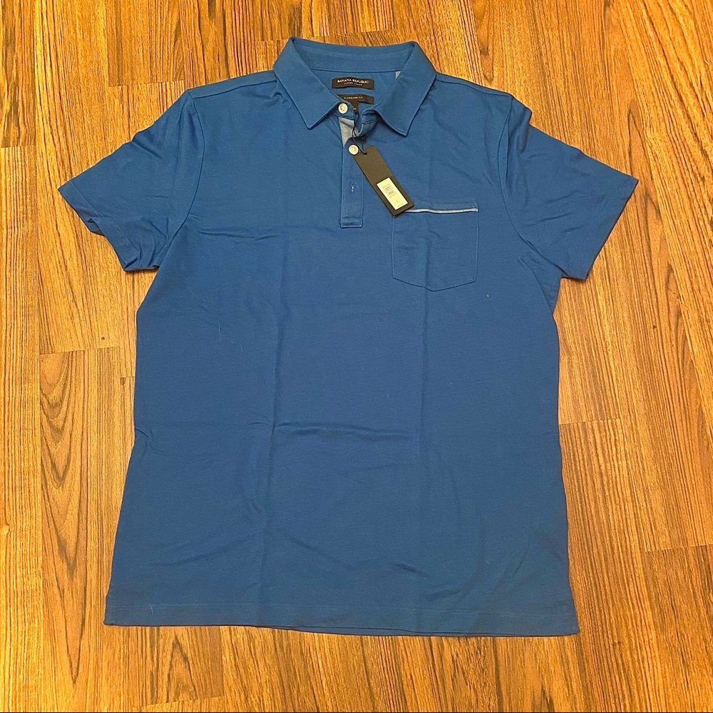 Banana Republic Men's Luxury Touch Blue Polo NWT